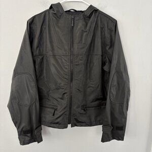 Neutral Zone Women’s Medium Outerwear All Weather Vinyl Rain Jacket Lined Biker